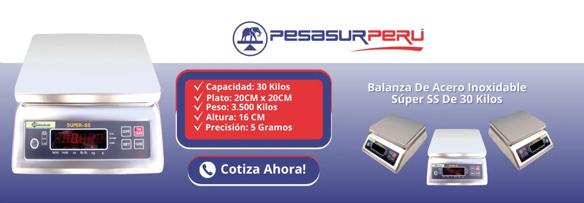 Balanzas de acero inoxidable super 55 de 30 kilos